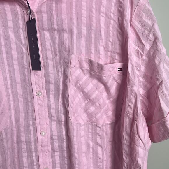 Tommy Hilfiger Pink Button Up Blouse 3X - Picture 4 of 5
